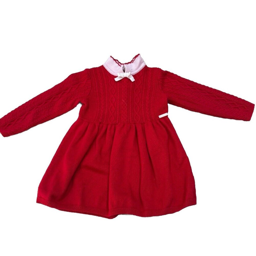 Baby Janie and Jack Baby Sweater Dress in Pink Red Valentines 12-18